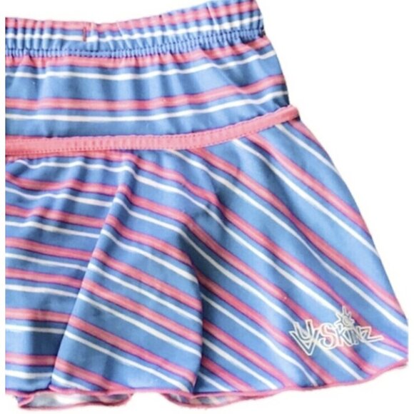 UV Skinz Pink Blue White Stripes UPF 50+ Quick Dry Swim Skort Girls Size 4T - Picture 5 of 5